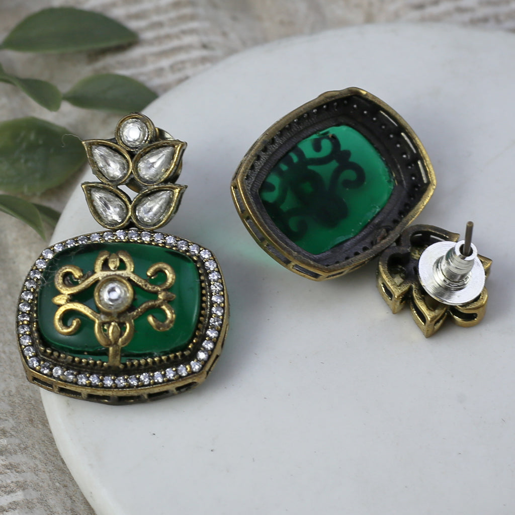 Green Kundan Earring