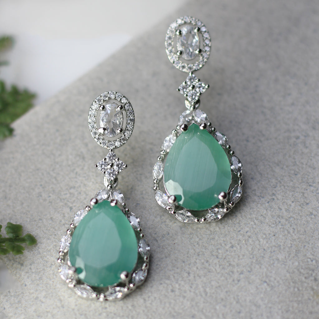 Mint Zircon Drop Earring - Rabal