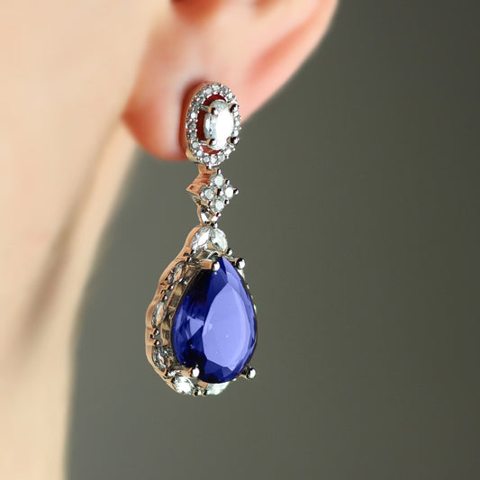 Blue Zircon Drop Earring - Rabal