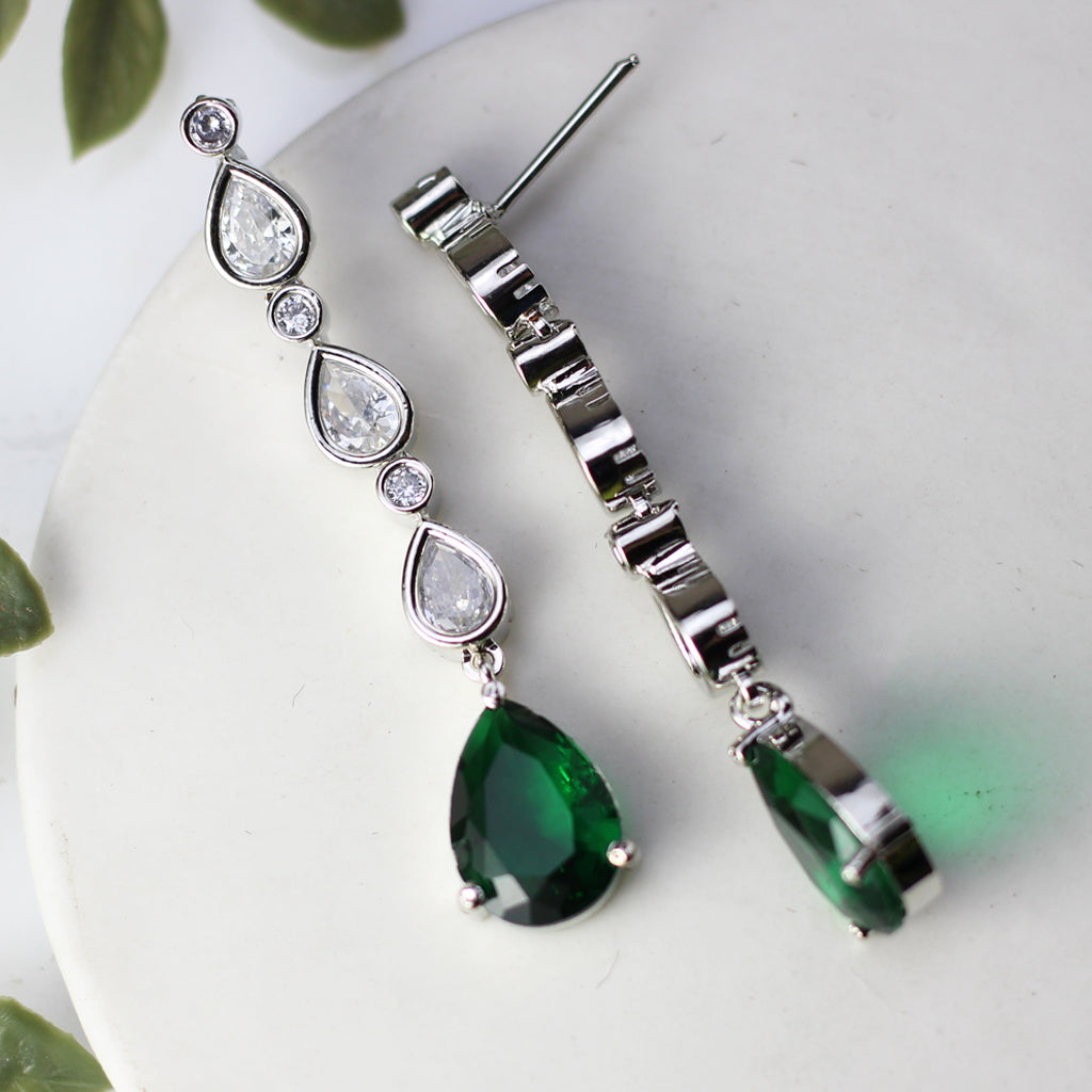 Green Kundan Drop Earring - Rabal