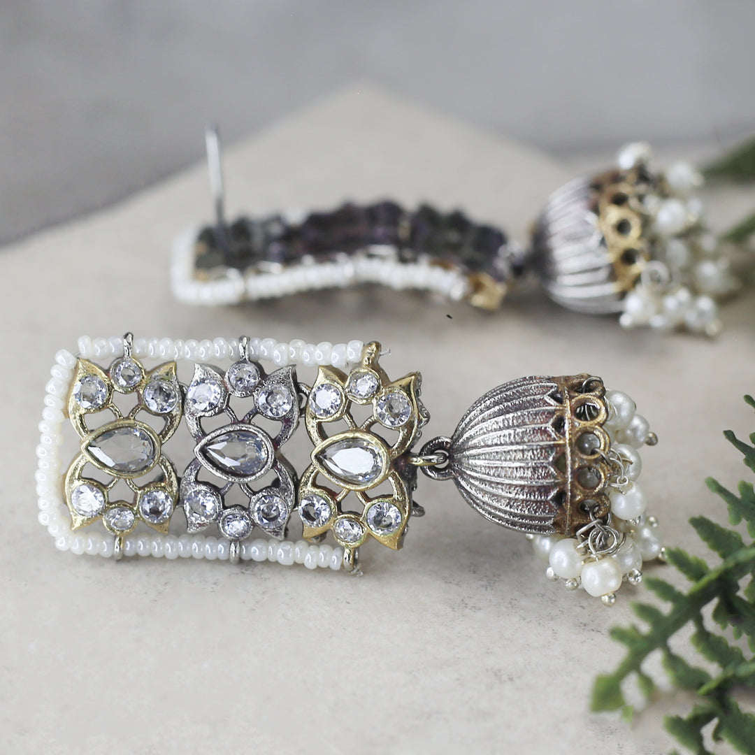 Tribal Pearl Jhumke I White I Earring