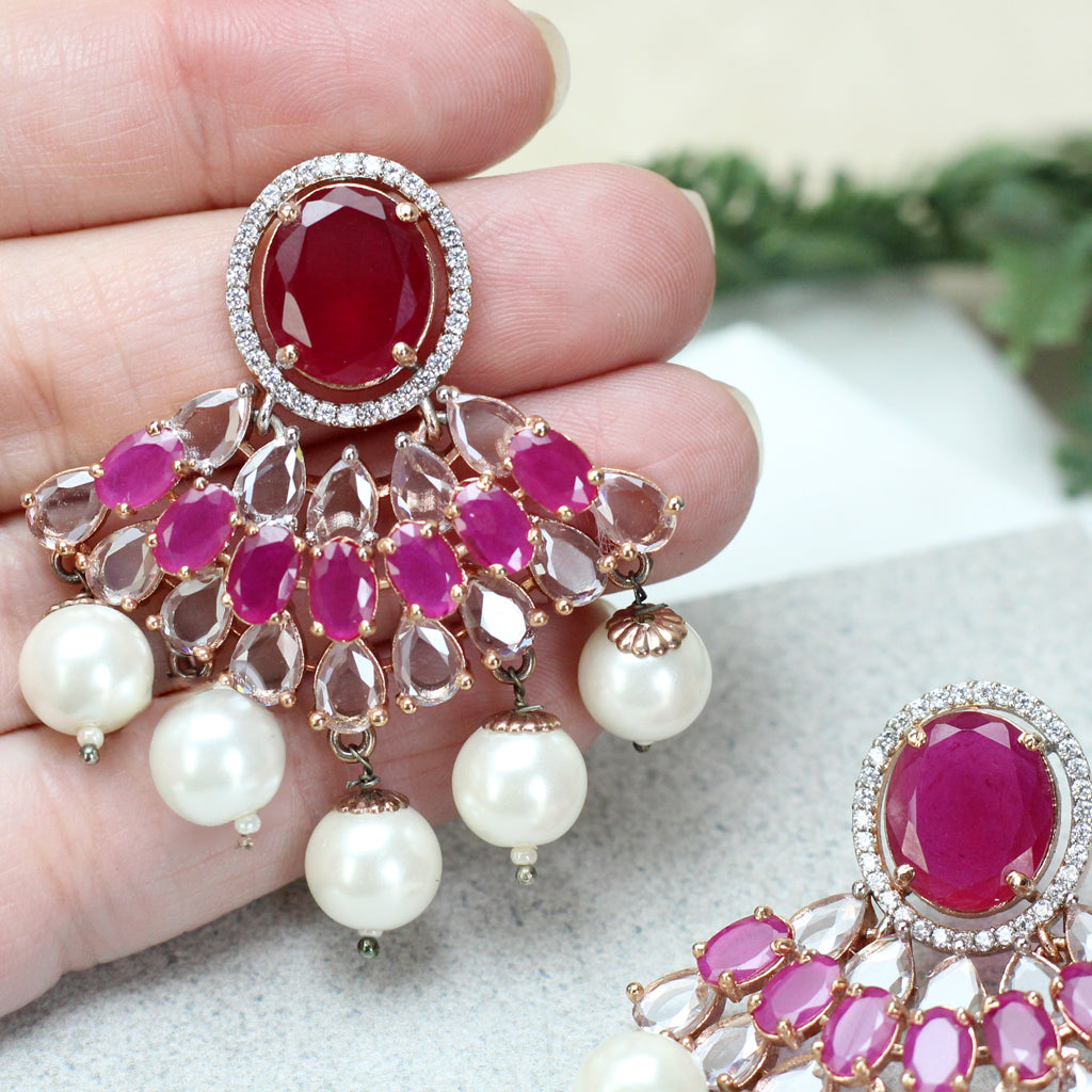 Pink Statement Drop Earring