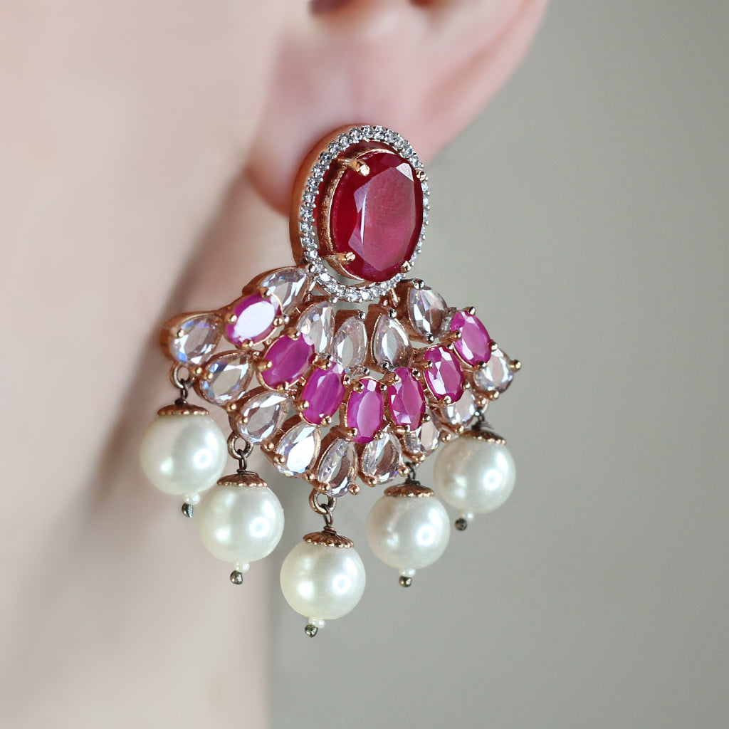 Pink Statement Drop Earring