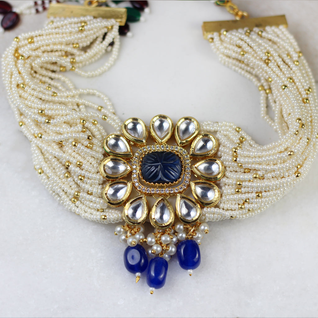 Statement Kundan Blue Choker I Necklace