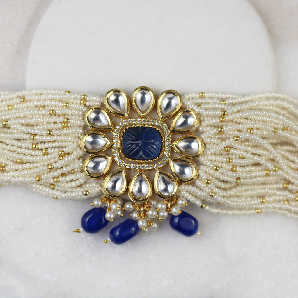 Statement Kundan Blue Choker I Necklace