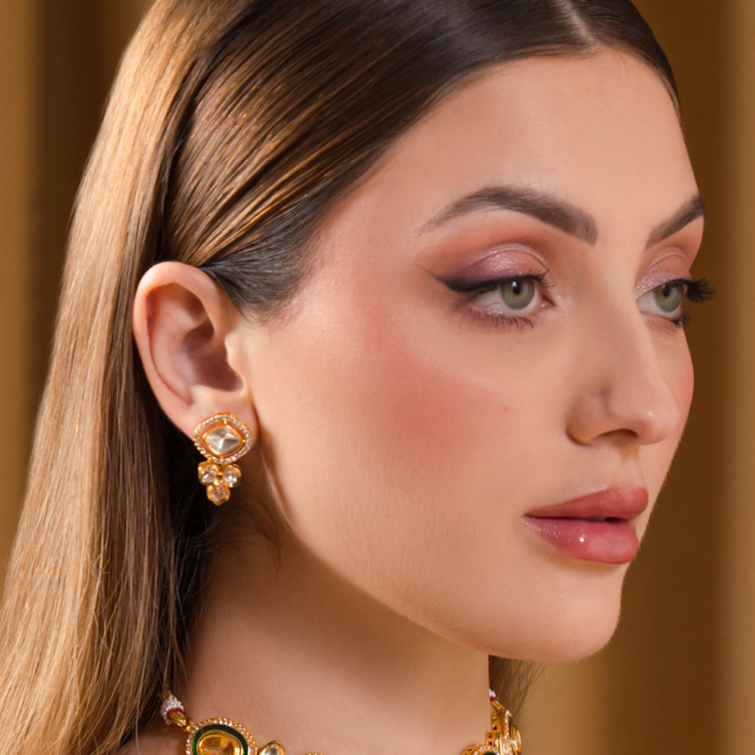Kundan Pearl Stud Earring