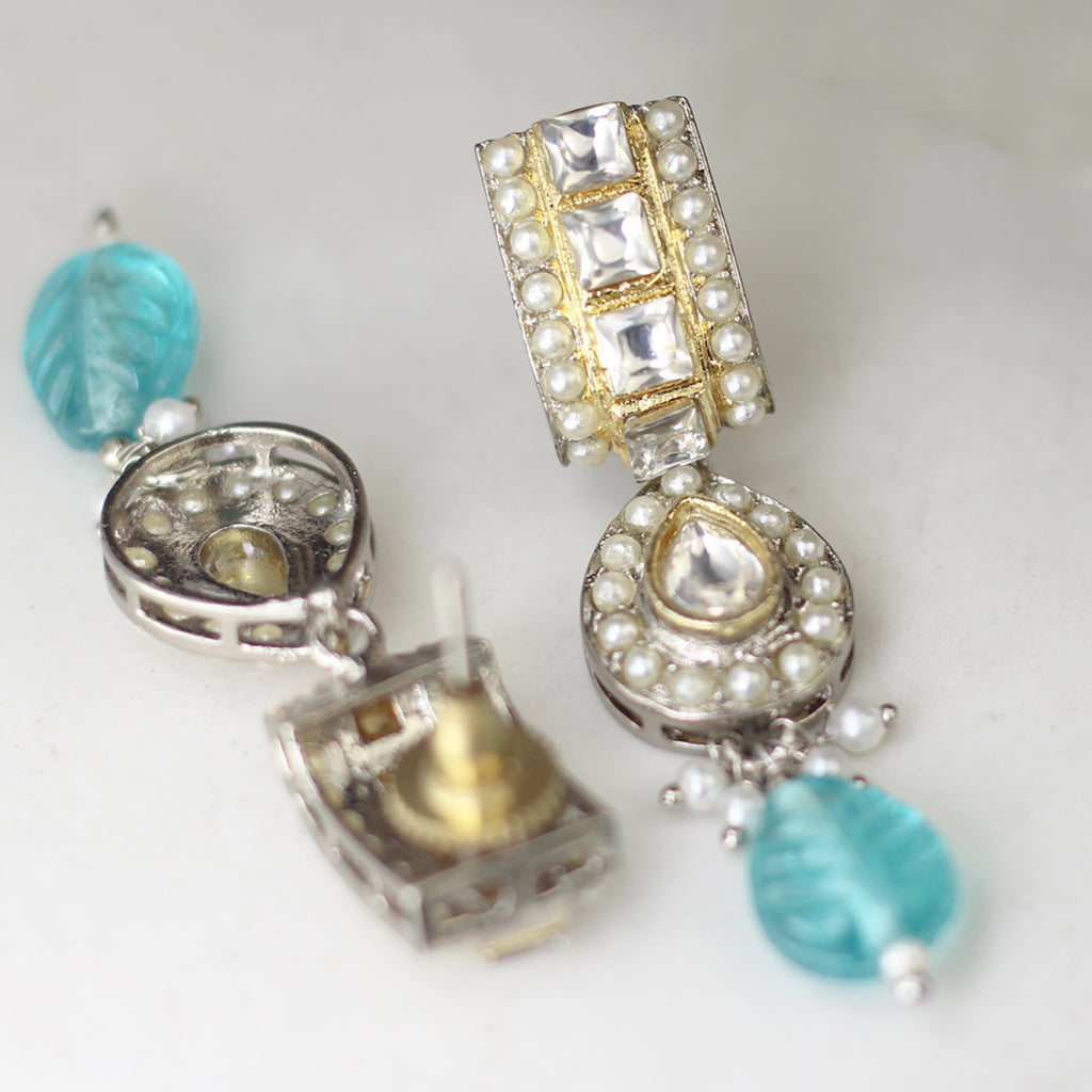 Light Blue Statement Pearl Drop Earring