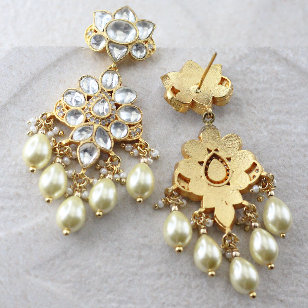 Kundan Pearl Drop Earring