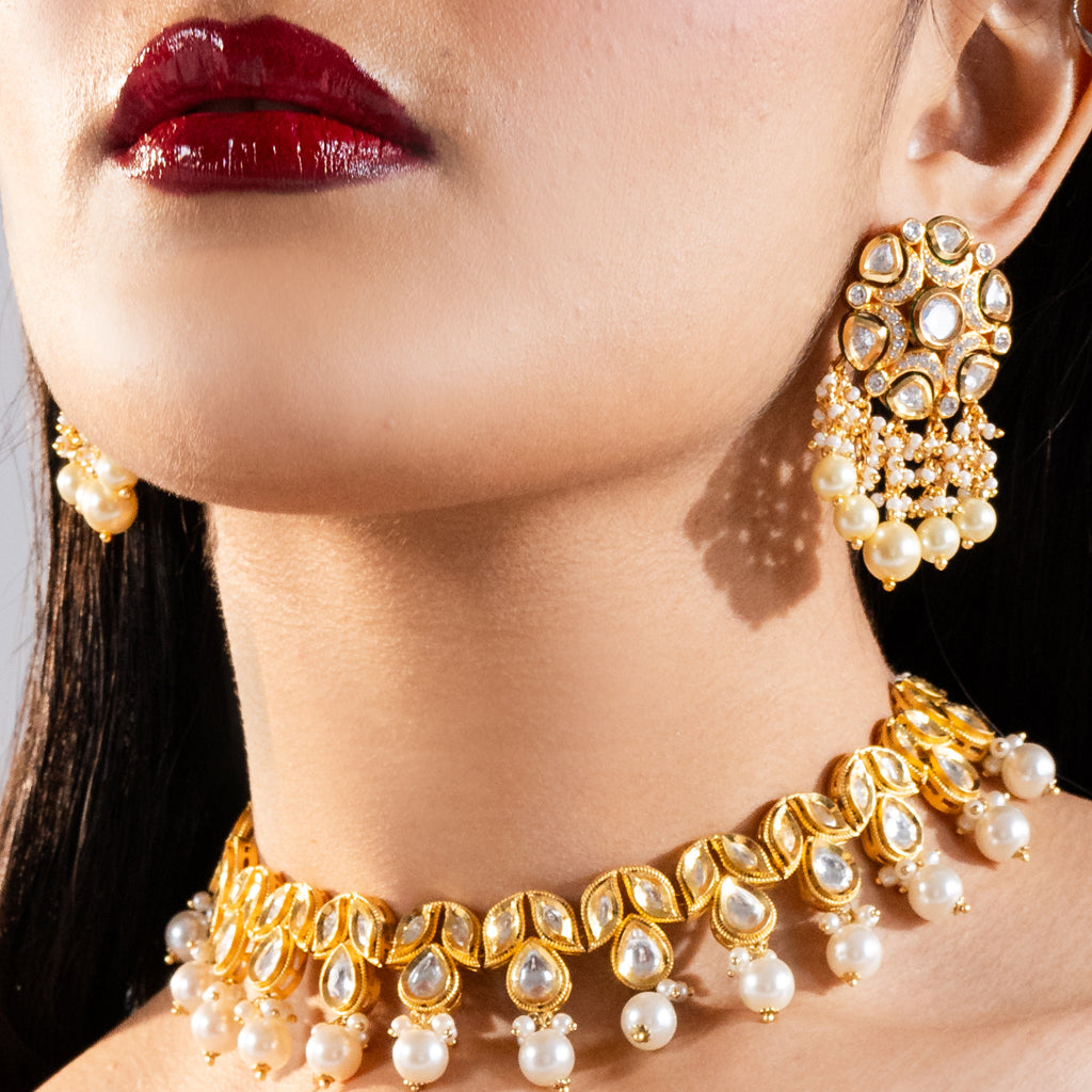 Kundan Pearl Drop Earring