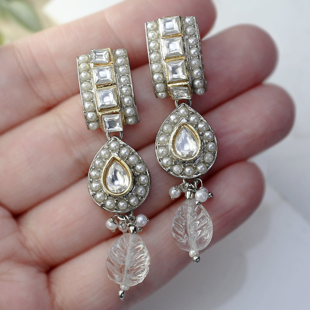 White Statement Pearl Drop Earring