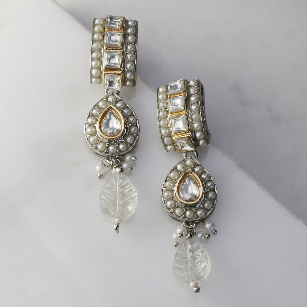 White Statement Pearl Drop Earring