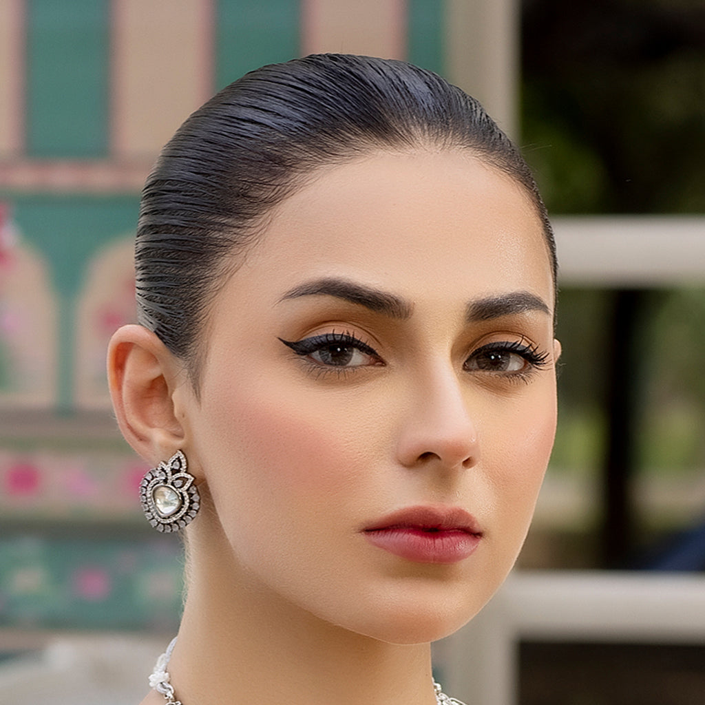 Pink Statement Kundan Stud Earring