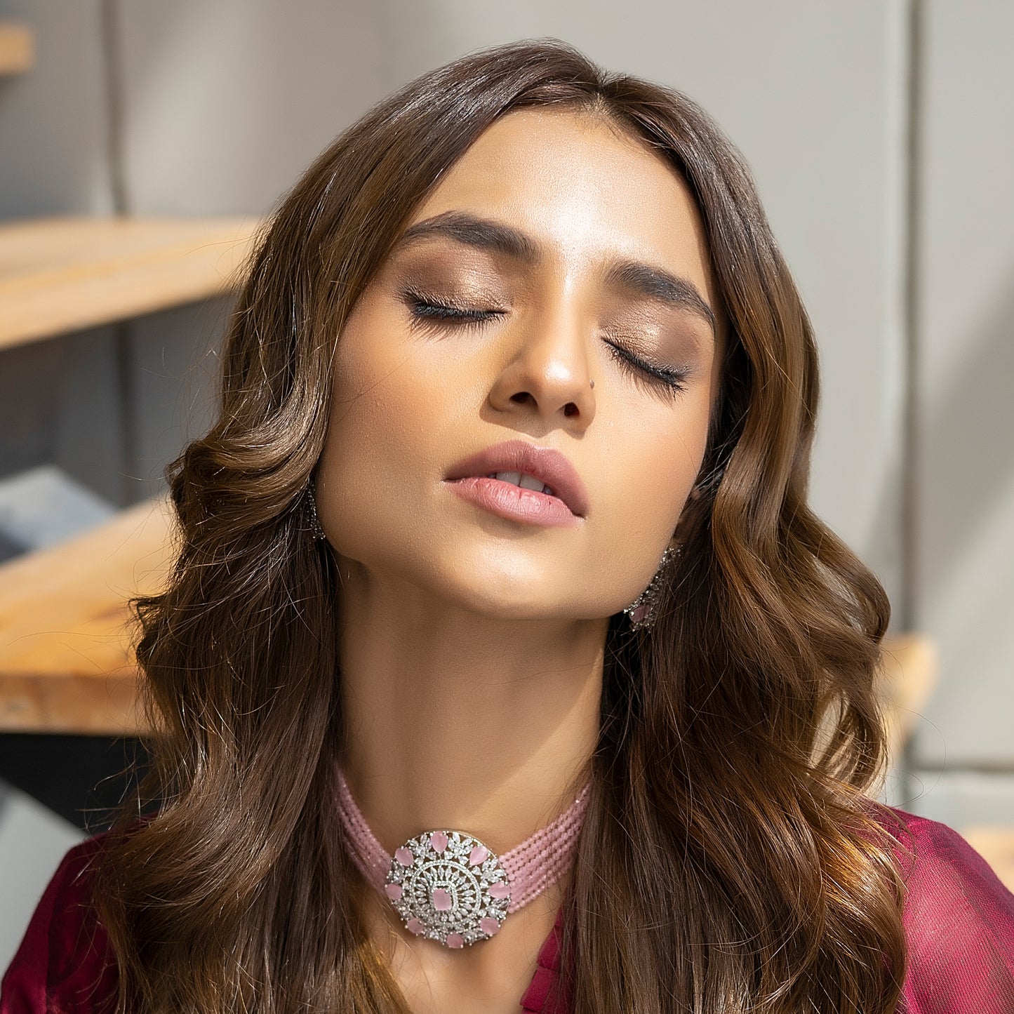 Pink Statement Zircon Choker