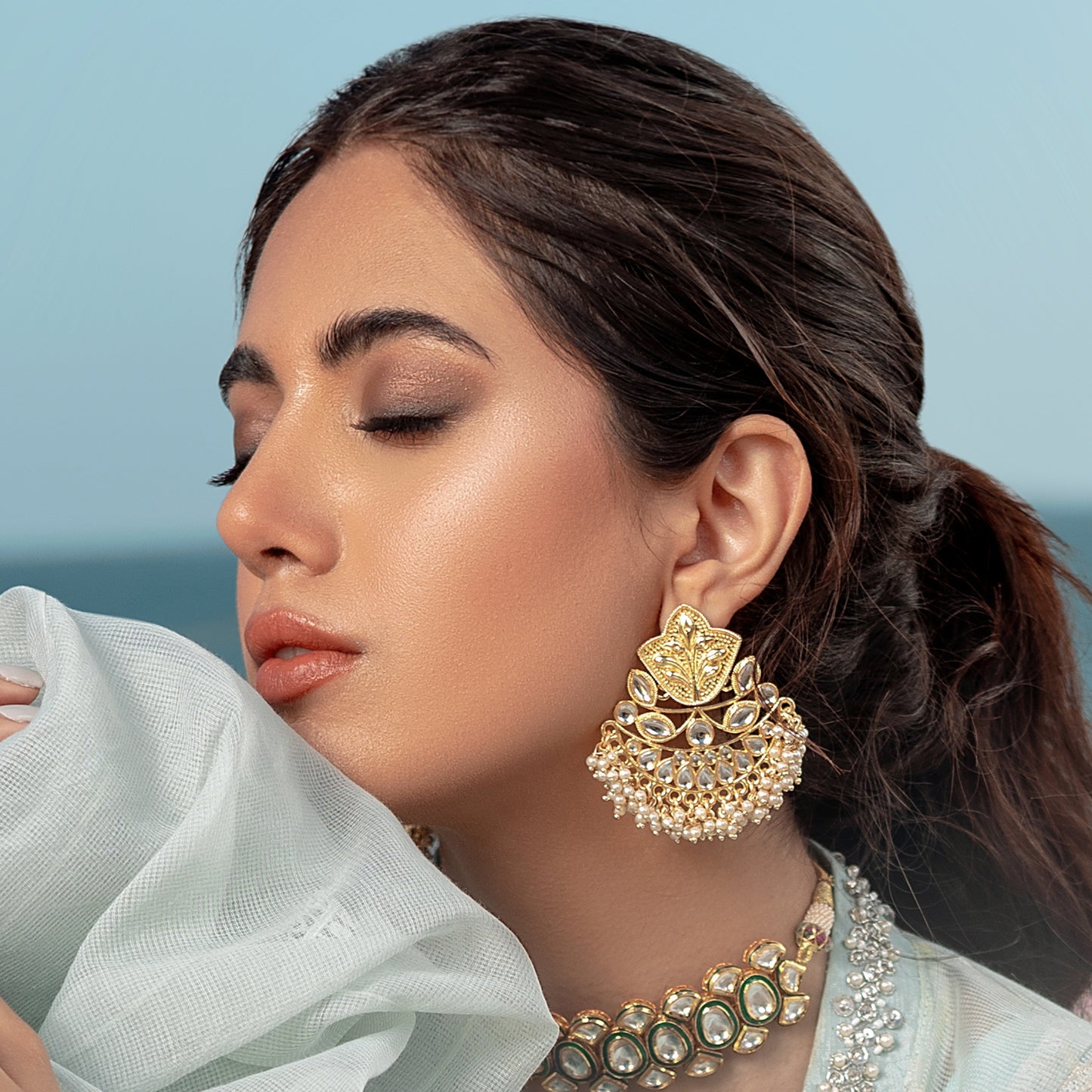 Gold Statement Drop Earring