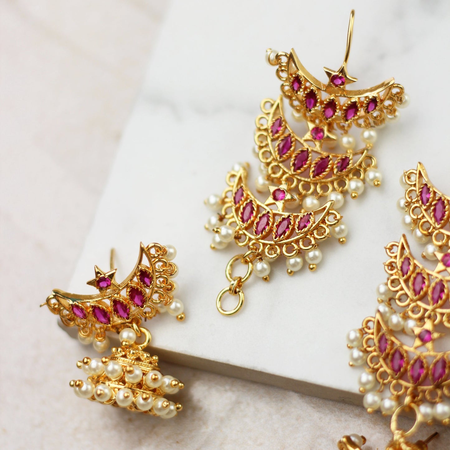 Ruby Detacheable Long Jhumke I Earring