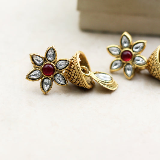 Kundan Small Jhumke I Earring - Rabal