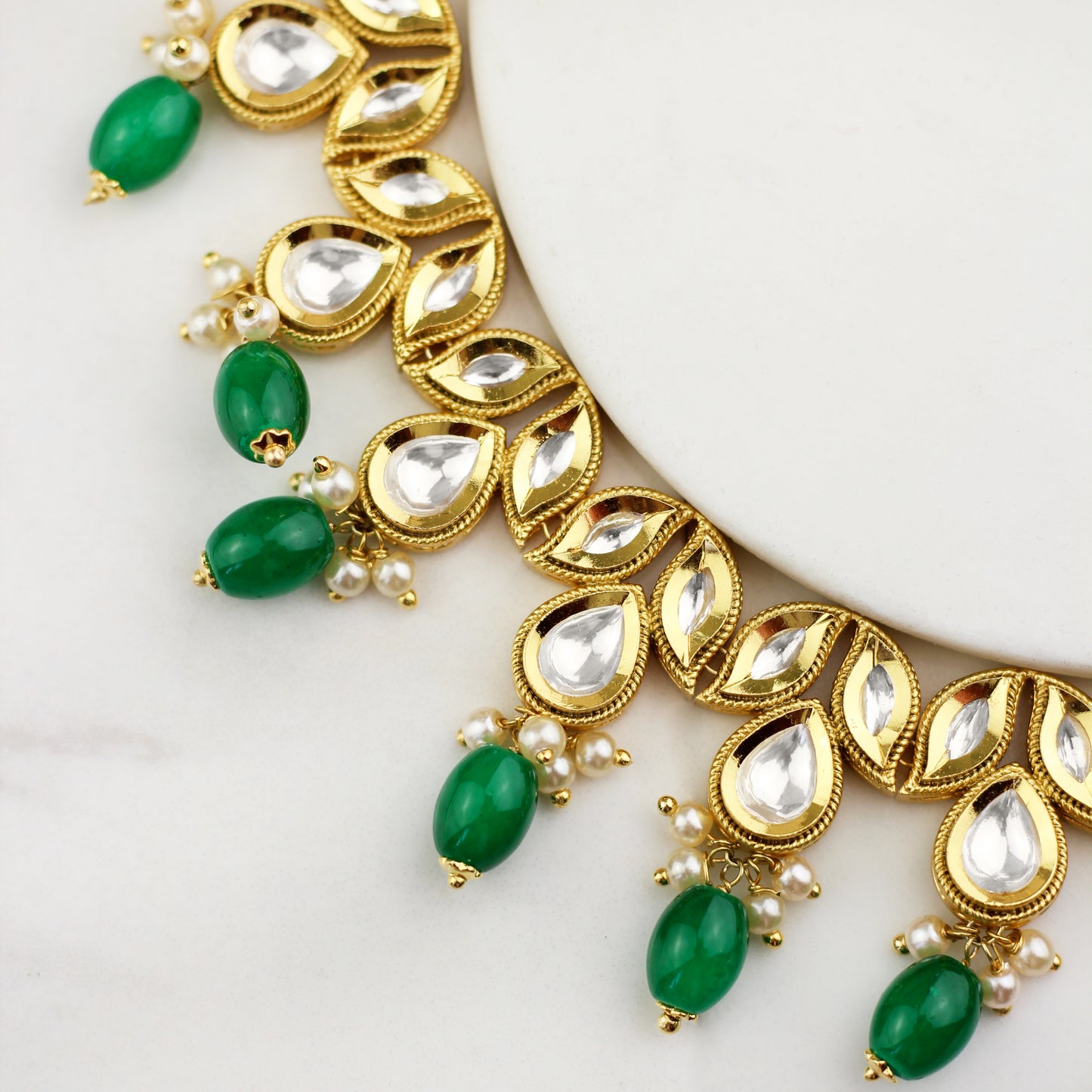 Kundan Green Necklace