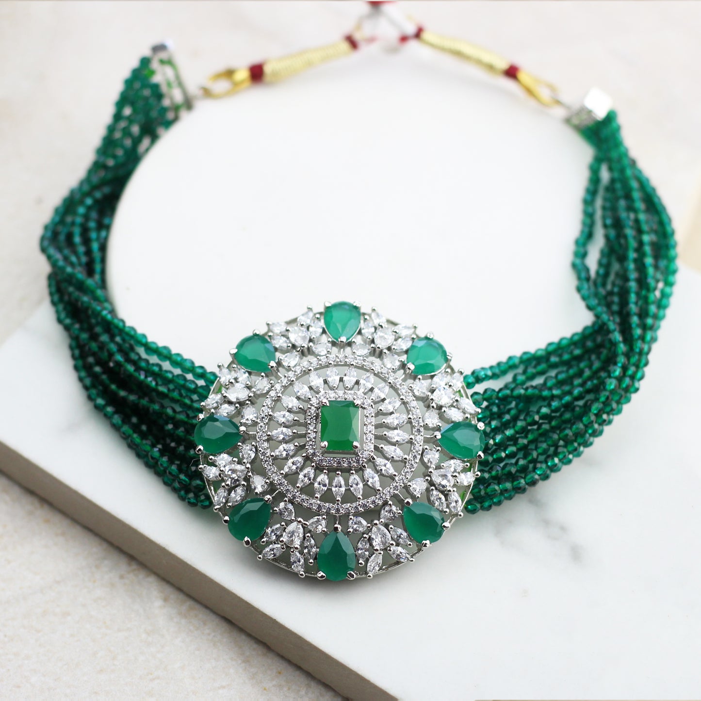 Green Statement Zircon Choker