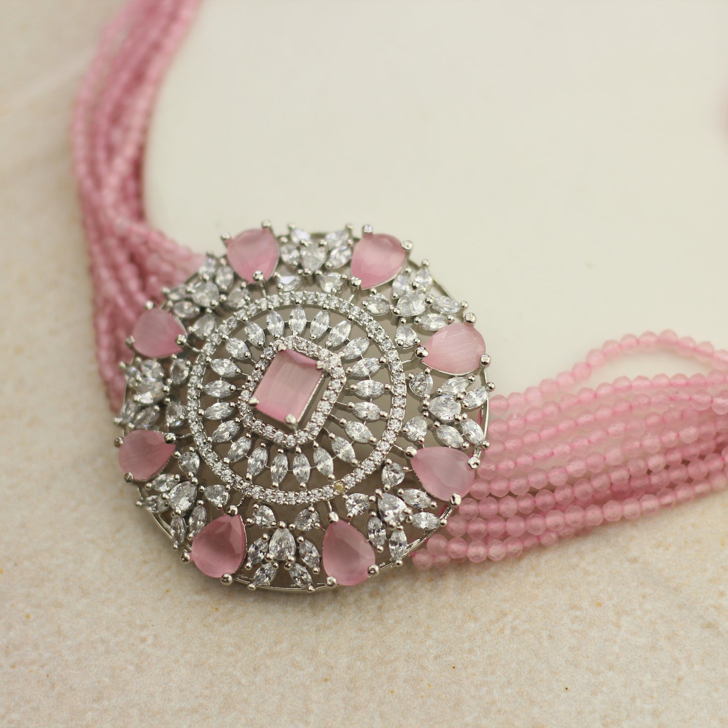 Pink Statement Zircon Choker