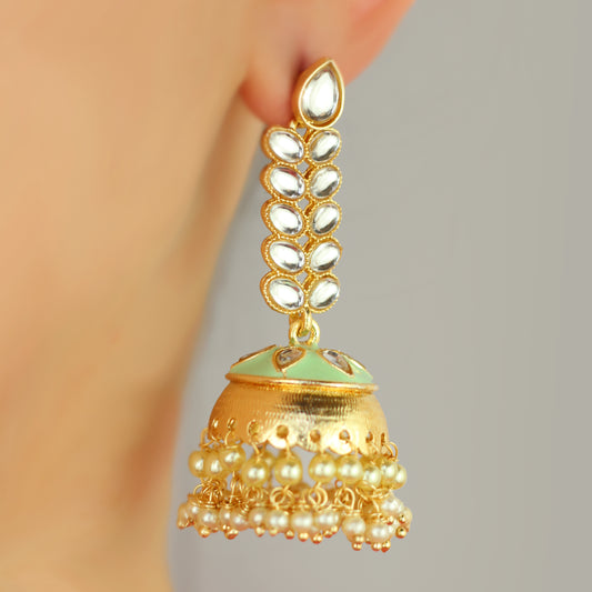 Mint Drop Jhumke I Earring - Rabal