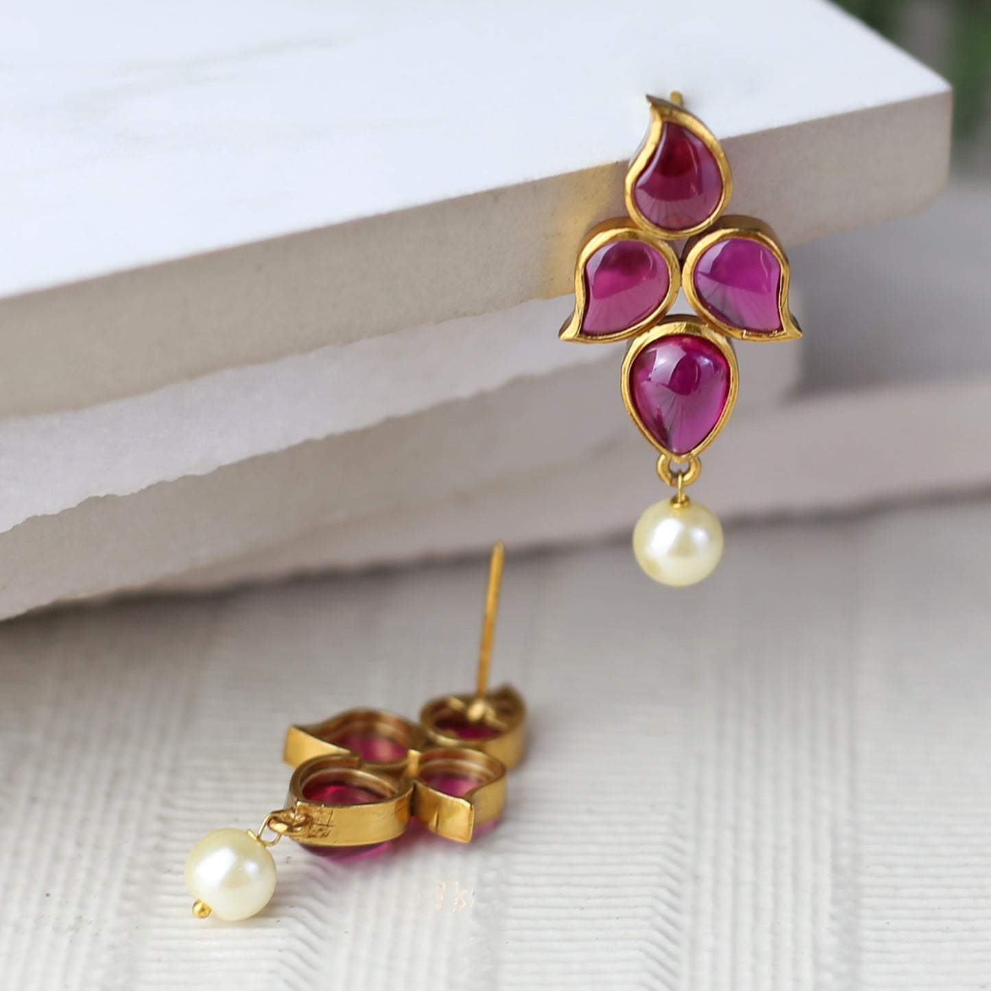 Statement Ruby Drop Earring - Rabal