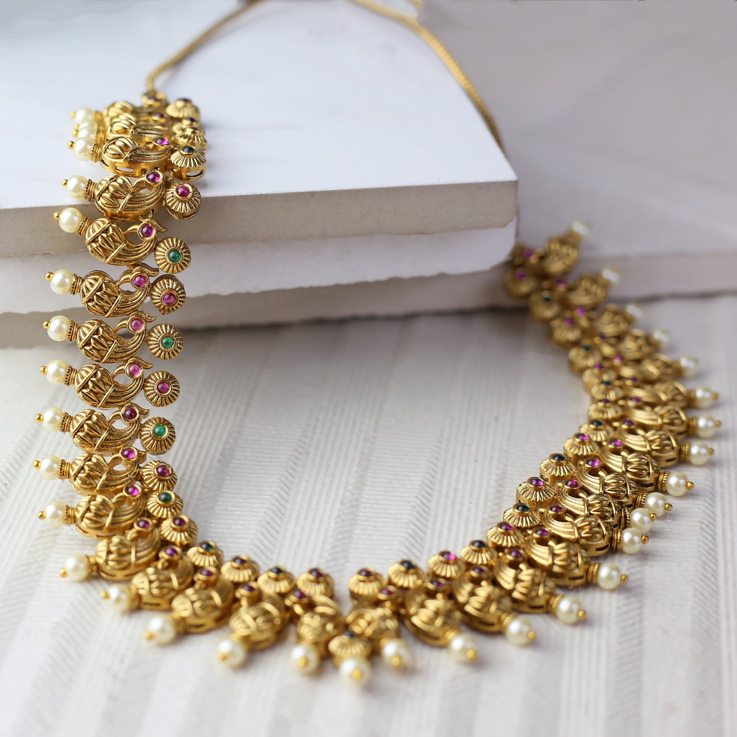 Multicolour Statement Mid-Length Bird Necklace