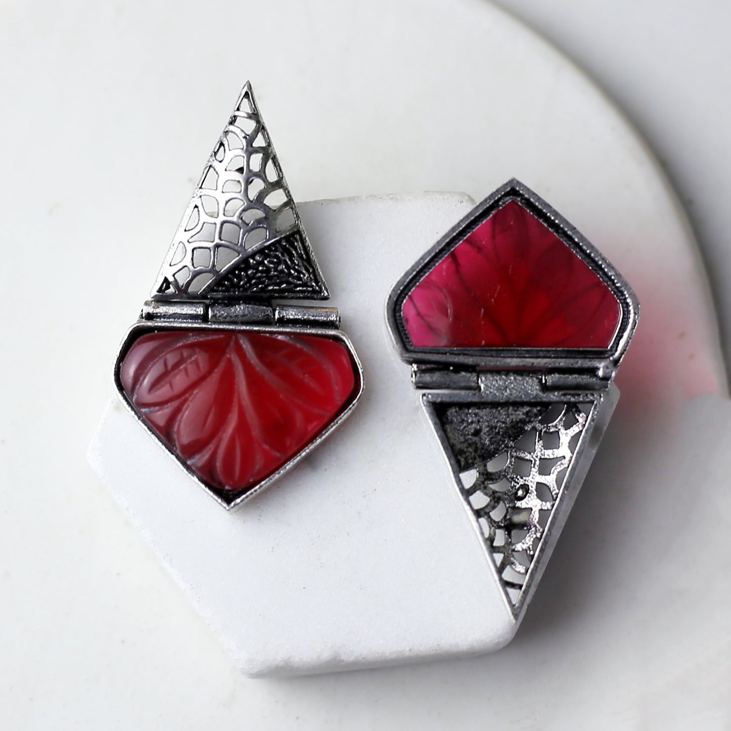 Red Tribal Earring