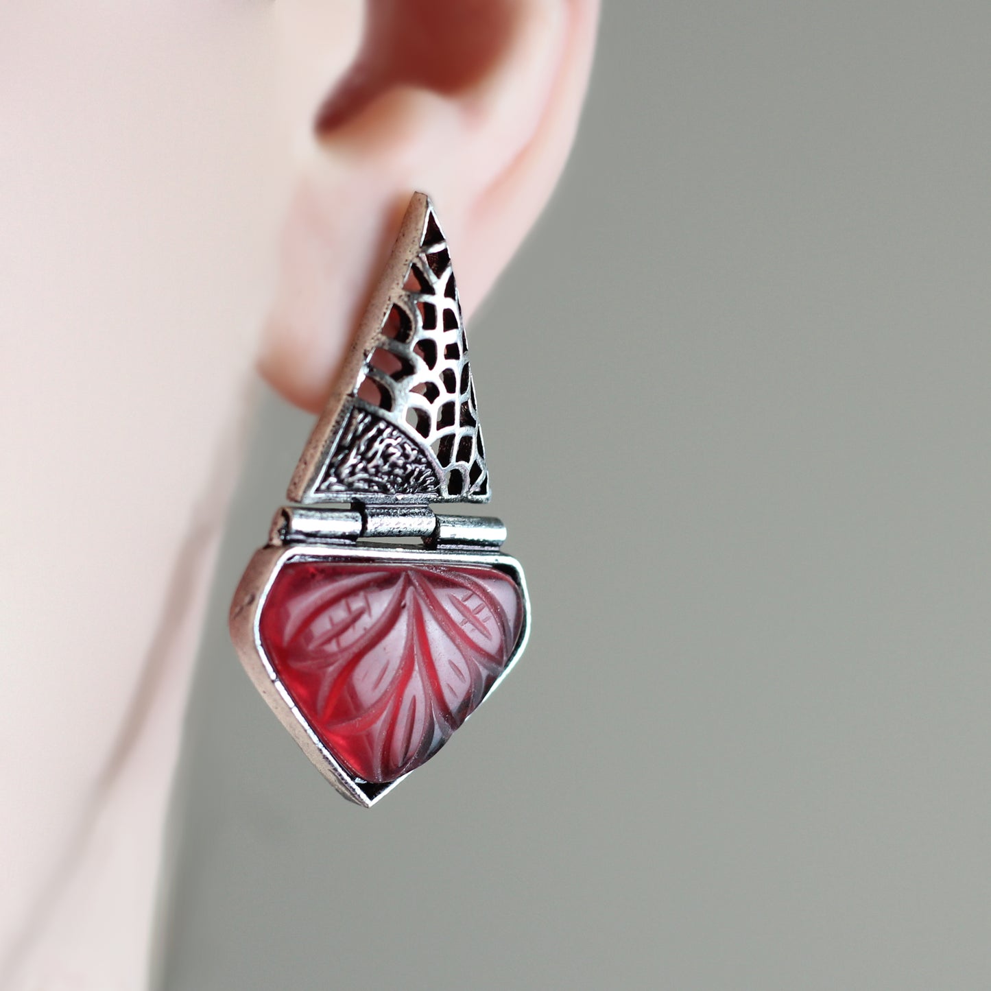 Tribal Red Earring