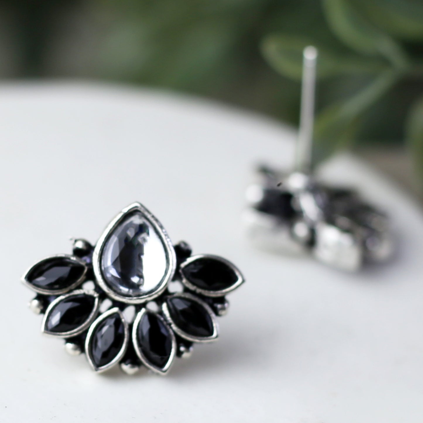 Tribal Black Stud Earring - Rabal