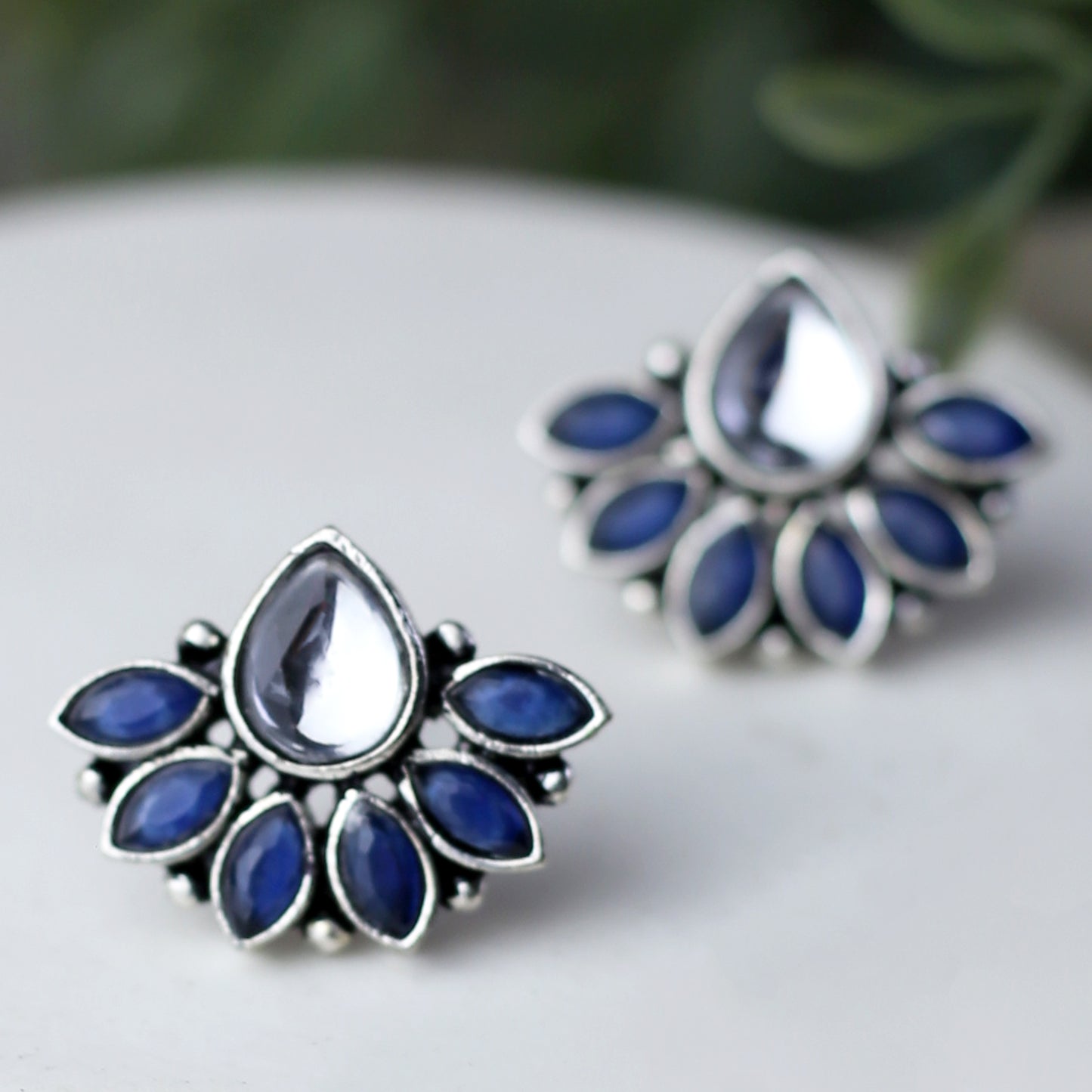 Tribal Blue Stud Earring - Rabal