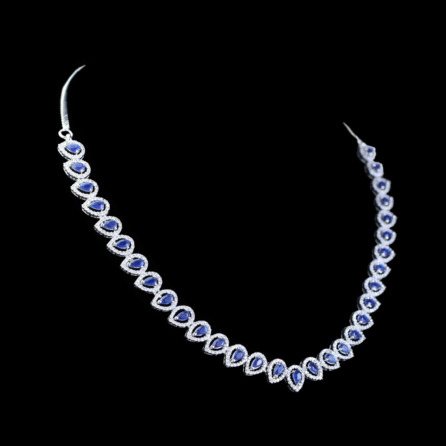 Statement Zircon Blue Necklace