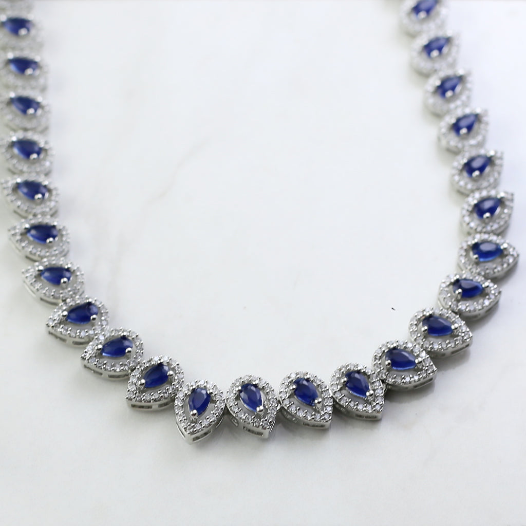 Statement Zircon Blue Necklace