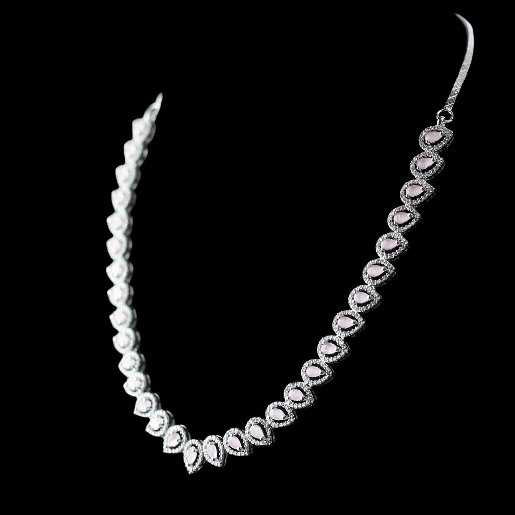 Statement Zircon Pink Necklace