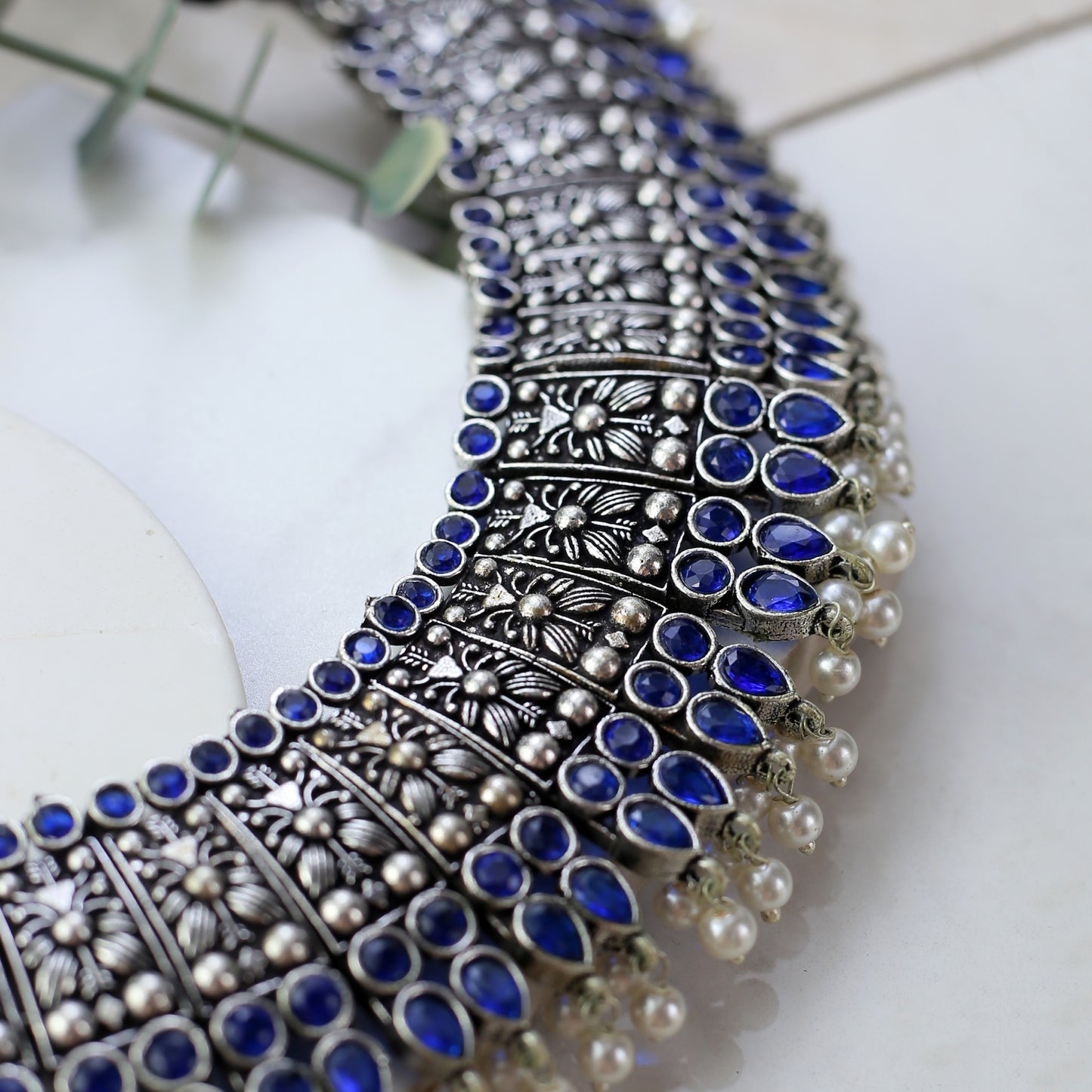 Statement Tribal Blue Necklace