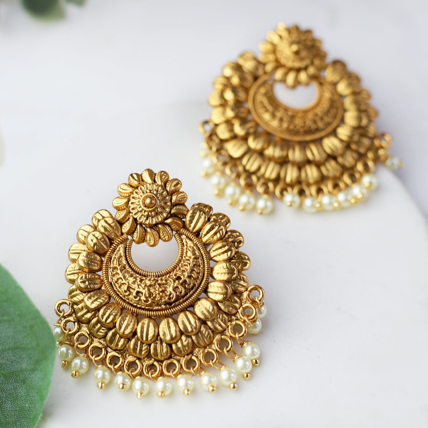 Tribal Pearl Drop Earring