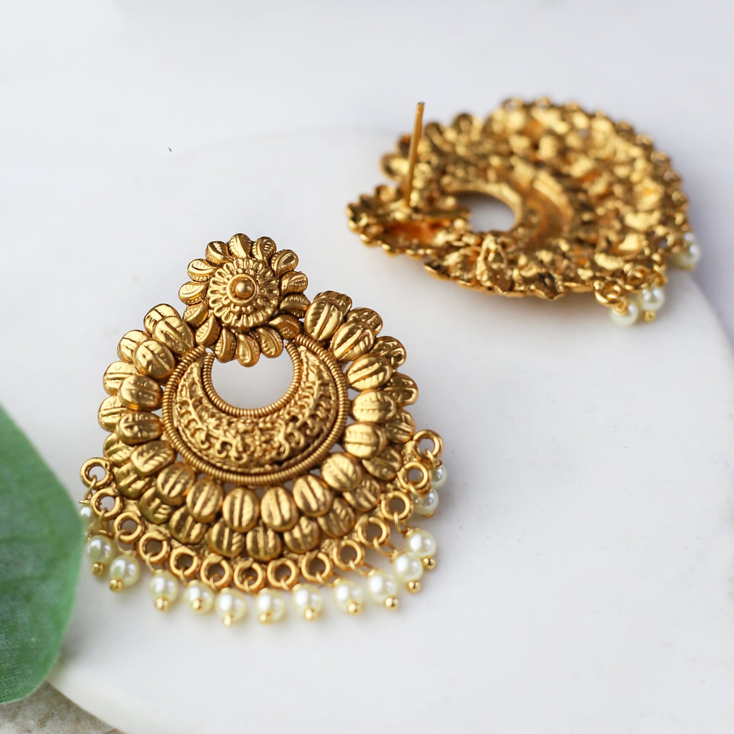Tribal Pearl Drop Earring