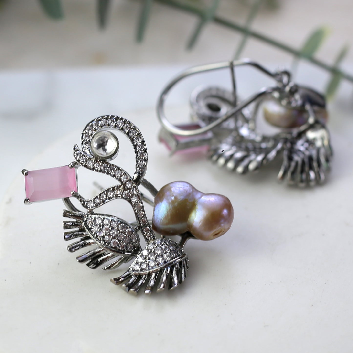 Statement Pearl Pink Earring