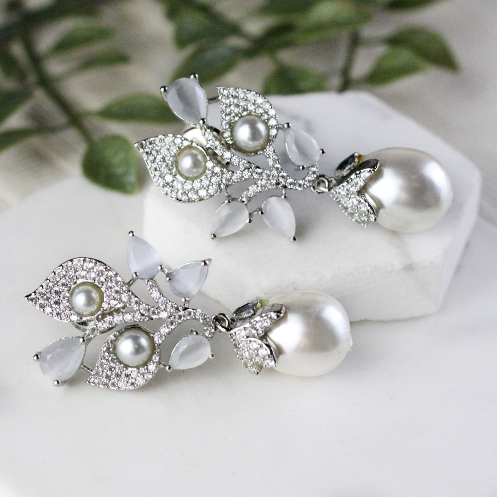Zircon Grey Drop Earring