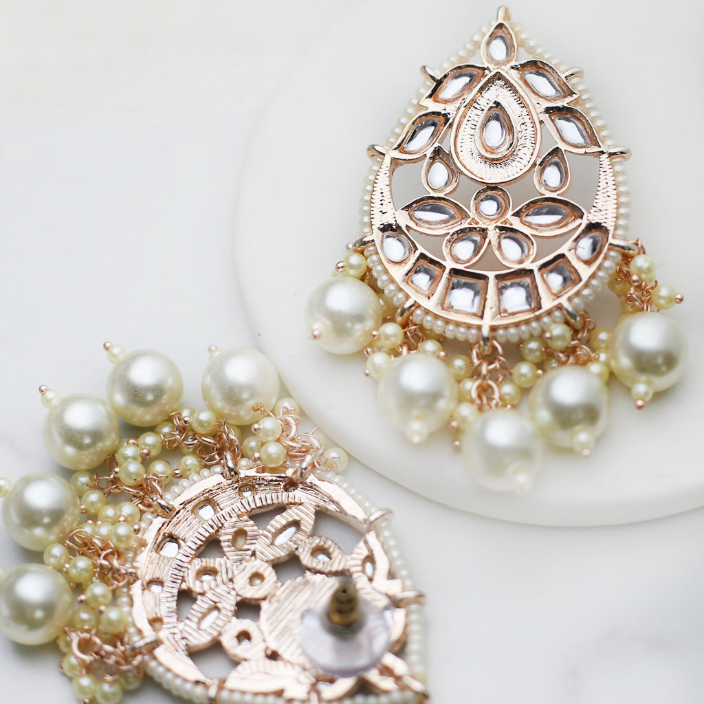 Rose Gold Pearl Drop Earring