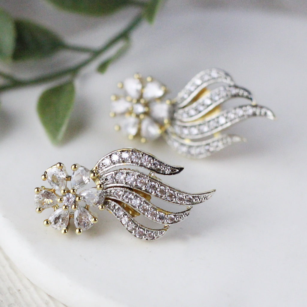Zircon Gold Drop Earring
