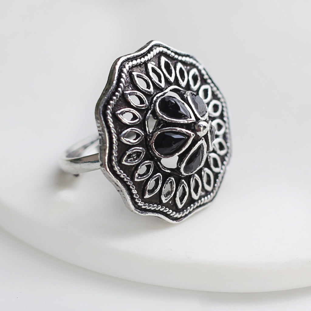 Tribal Black Statement Ring