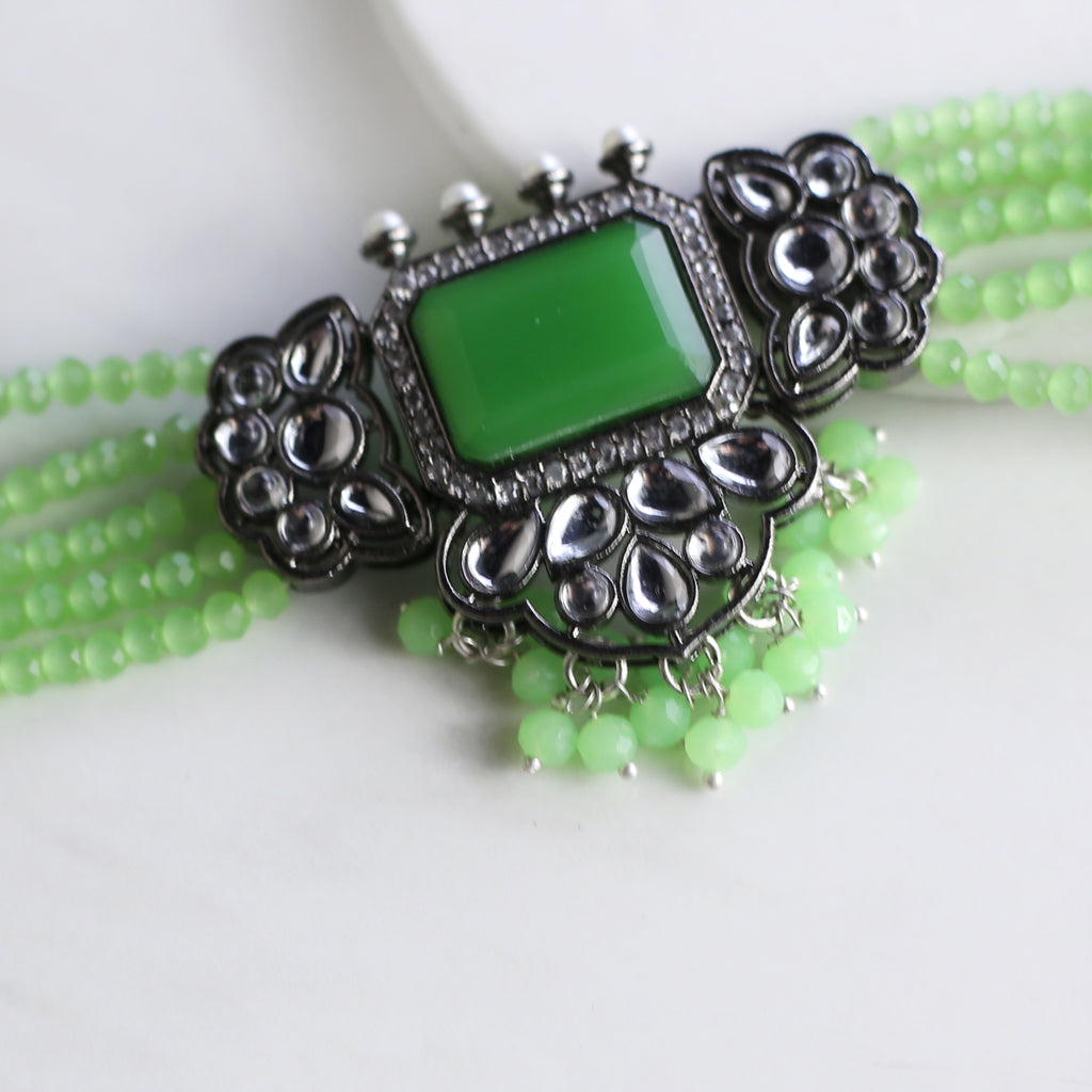Light Green Statement Tribal Choker