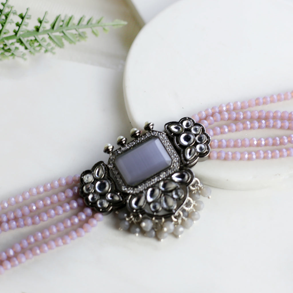 Statement Lilac Tribal Choker