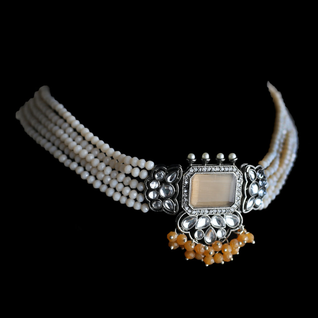 Statement Peach Tribal Choker
