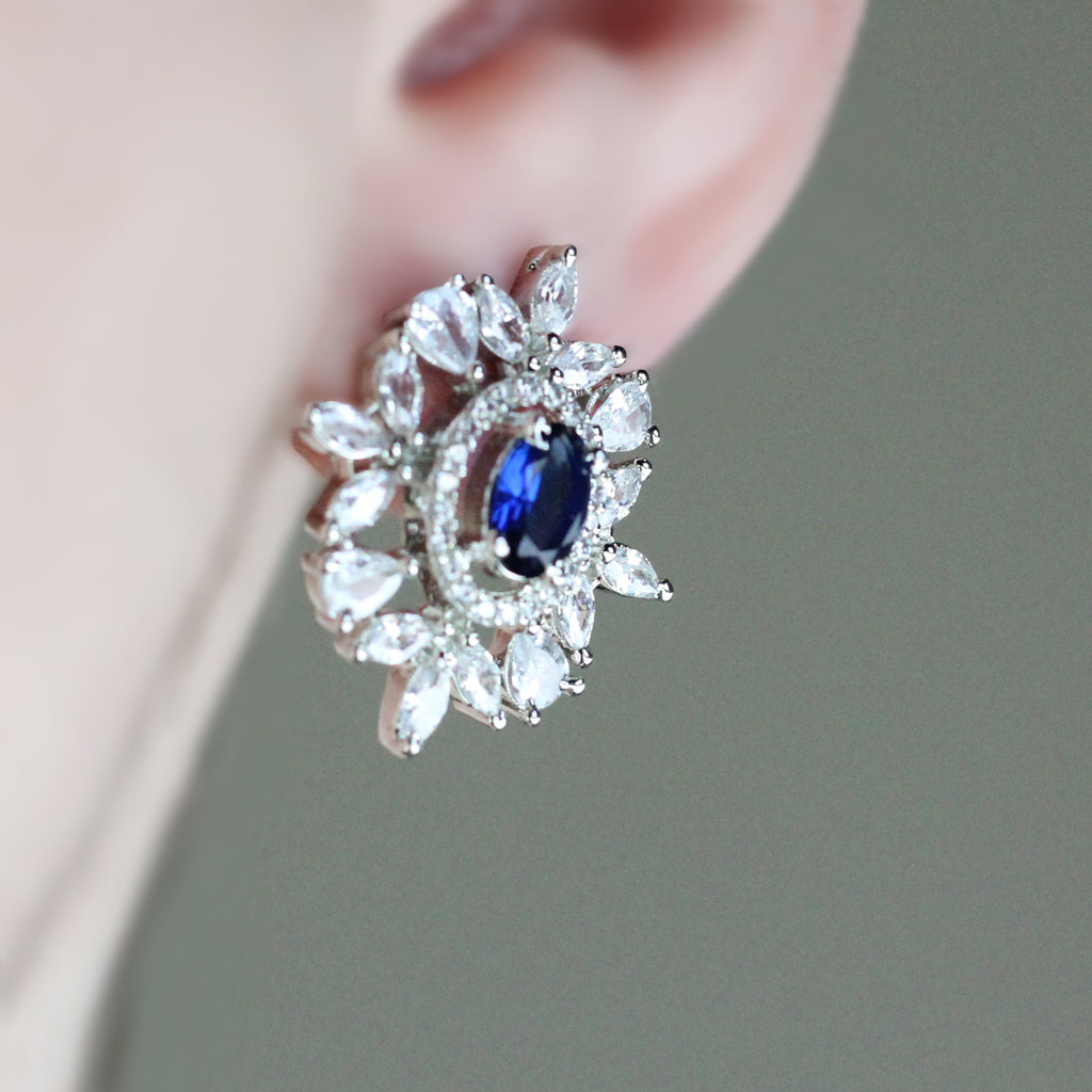 Blue Zircon Stud Earring