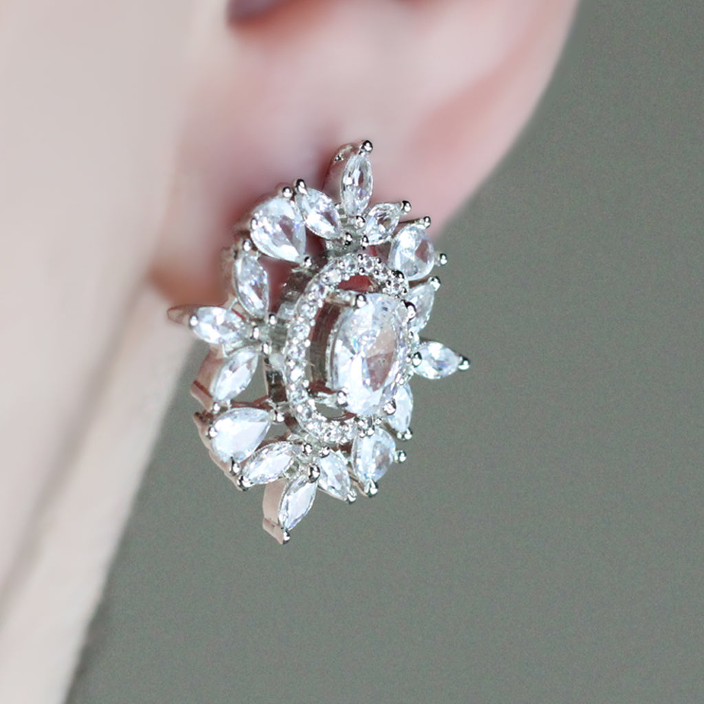 White Zircon Stud Earring