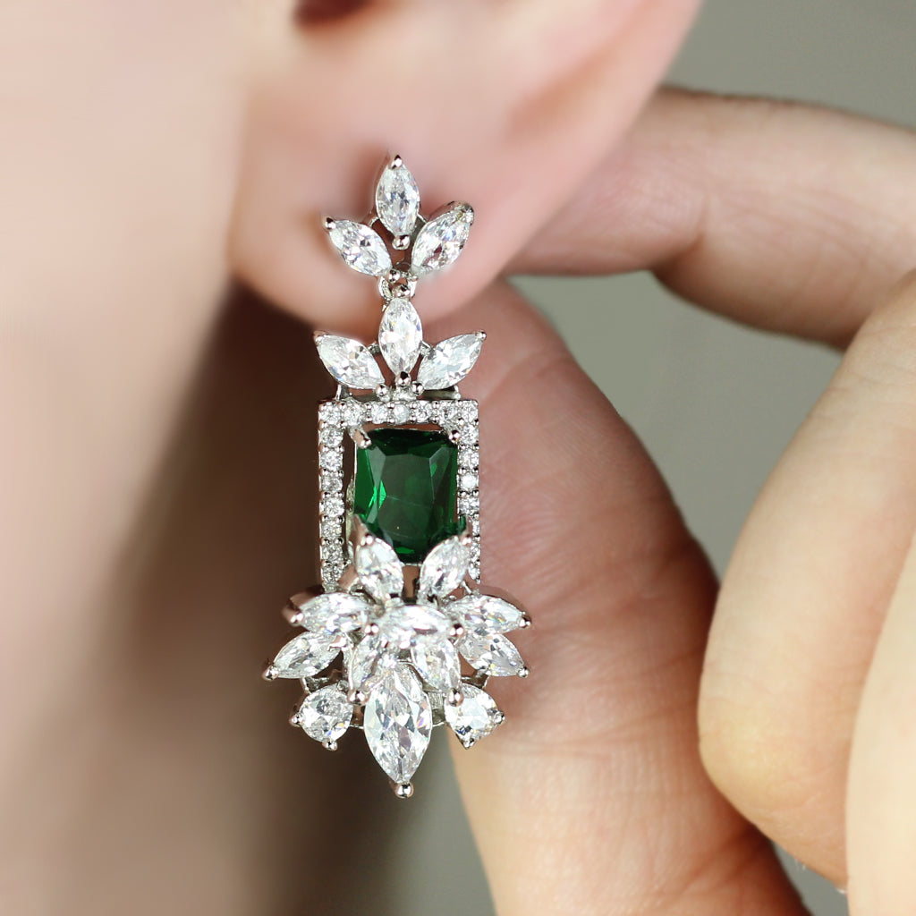 Zircon Floral Drop Green