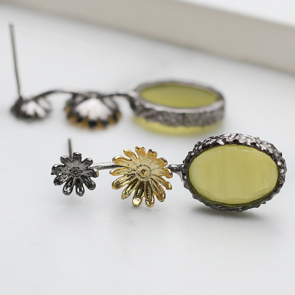 Yellow Flower Drop Earring