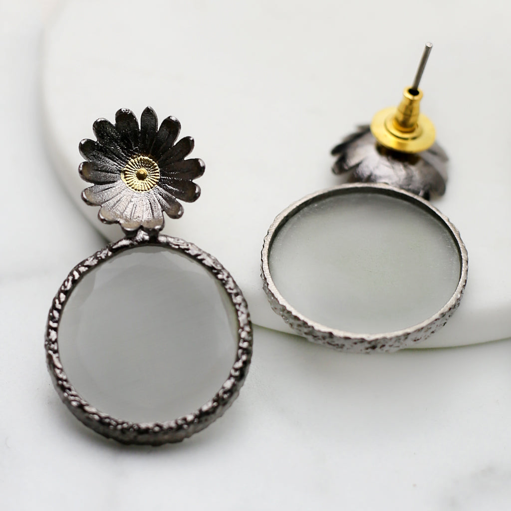 Statement White Flower Earring