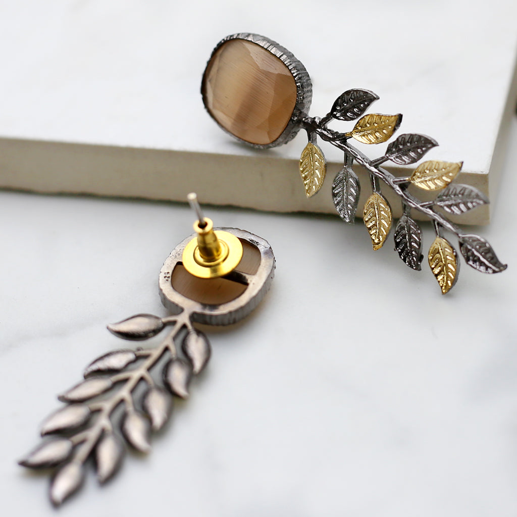 Peach Leaf Drop Earring - Rabal